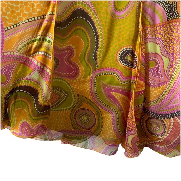 Vtg Dana Buchman Silk 2 Piece Poncho & Skirt Set Italian Fabric Colorful Sz 12/L - Picture 10 of 16